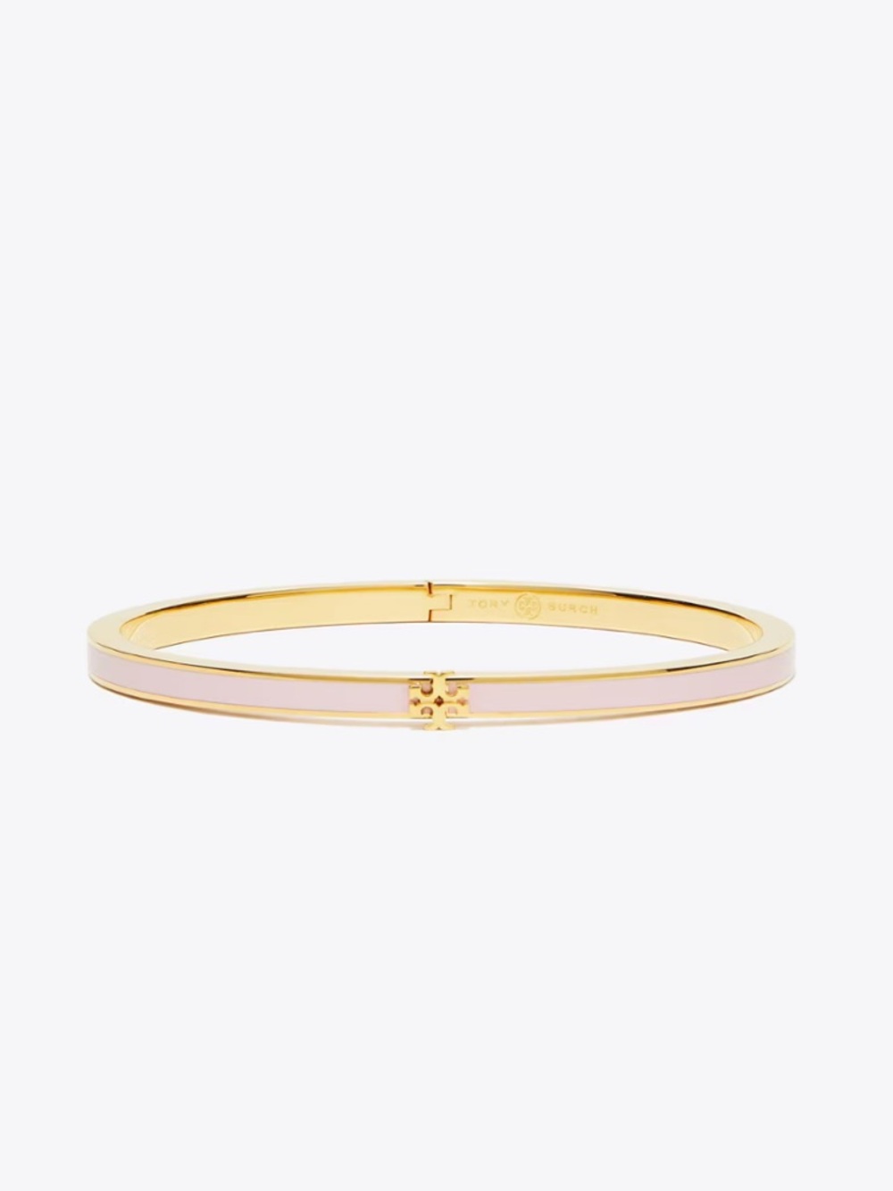Tory Burch light Pink Enamel and Gold-Plate Bracelet